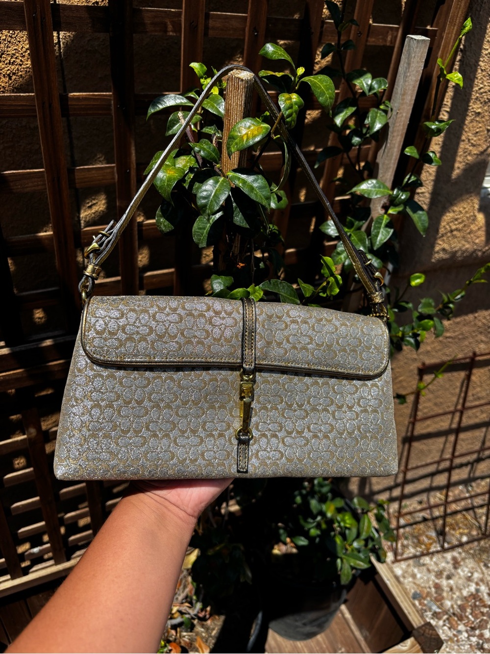 Champagne Shimmery Coach bag ✨
